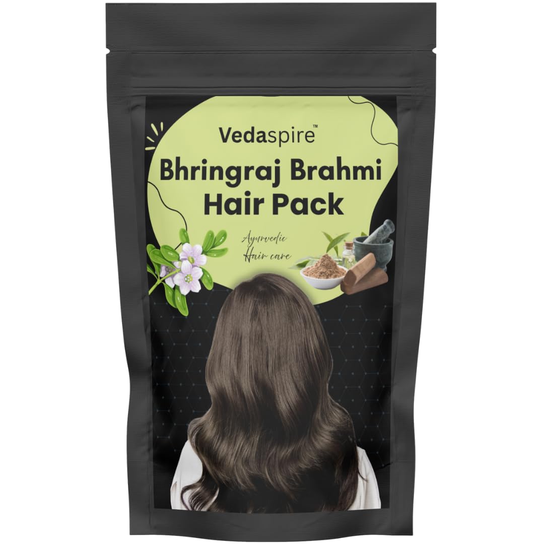 Bhringraj Brahmi Herbal Pack | Helps Reduce Breakage & Strengthen Roots | DIY Mask Powder with Hibiscus, Methi & Amla for Soft, Healthy Hair