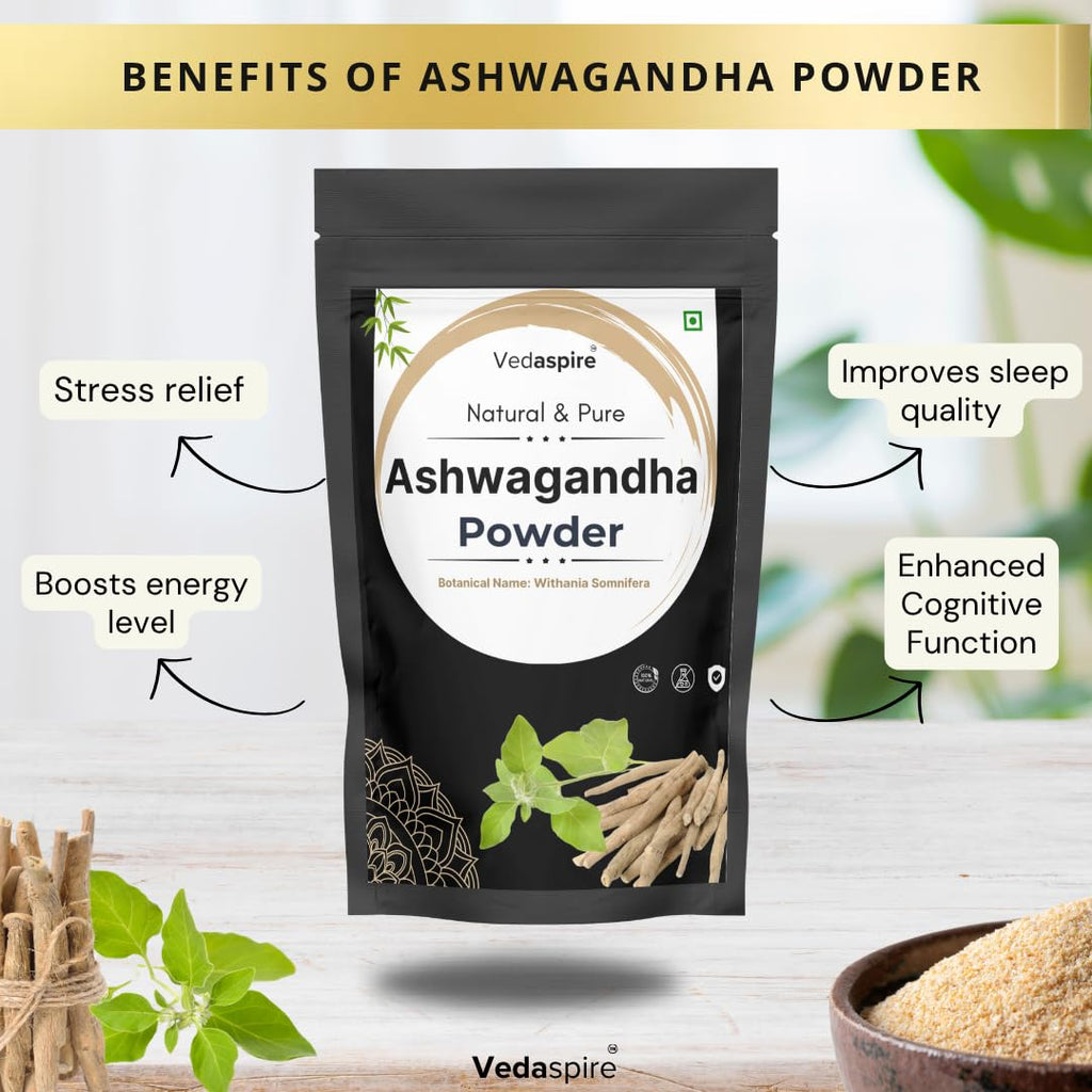 Ashwagandha Powder | 100% Pure Withania Somnifera Root | Stress Relief, Energy & Immunity Support | Natural Ayurvedic Churna – 100g