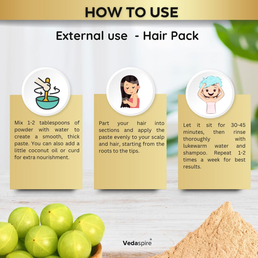 Amla Powder | 100% Pure & Edible Grade | Natural Vitamin C Rich Herbal Powder for Healthy Hair, Glowing Skin & Daily Wellness – 100 g