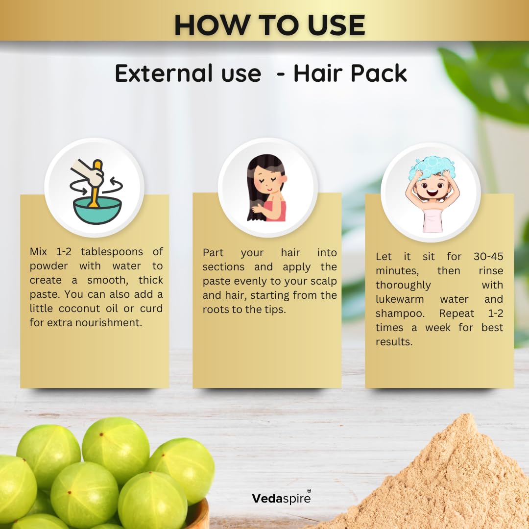 Amla Powder | 100% Pure & Edible Grade | Natural Vitamin C Rich Herbal Powder for Healthy Hair, Glowing Skin & Daily Wellness – 100 g