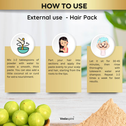 Amla Powder | 100% Pure & Edible Grade | Natural Vitamin C Rich Herbal Powder for Healthy Hair, Glowing Skin & Daily Wellness – 100 g