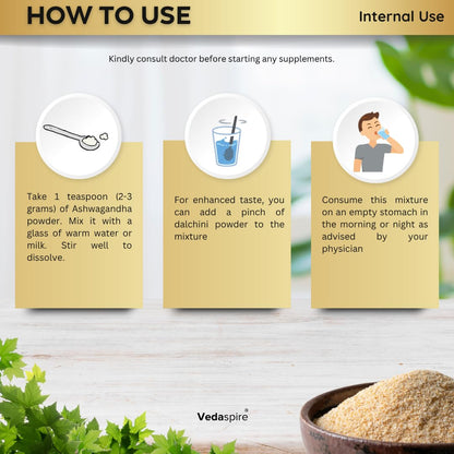 Ashwagandha Powder | 100% Pure Withania Somnifera Root | Stress Relief, Energy & Immunity Support | Natural Ayurvedic Churna – 100g