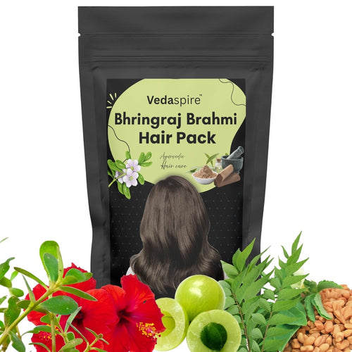 Bhringraj Brahmi Herbal Pack | Helps Reduce Breakage & Strengthen Roots | DIY Mask Powder with Hibiscus, Methi & Amla for Soft, Healthy Hair