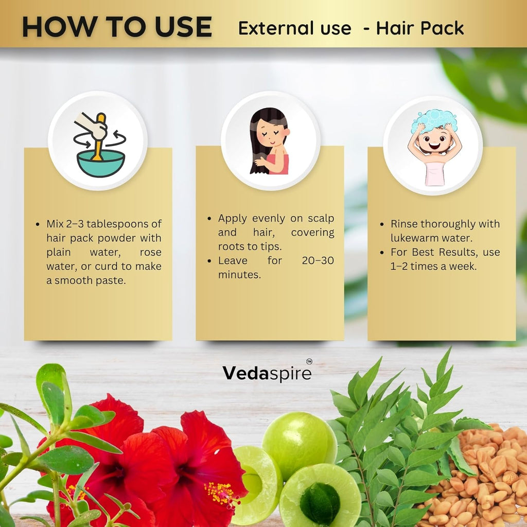 Bhringraj Brahmi Herbal Pack | Helps Reduce Breakage & Strengthen Roots | DIY Mask Powder with Hibiscus, Methi & Amla for Soft, Healthy Hair