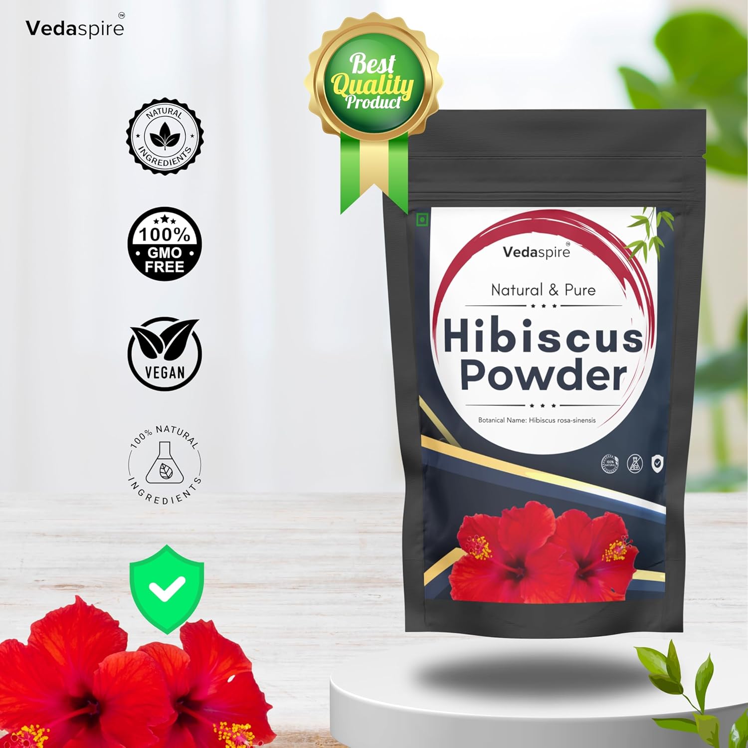 Hibiscus Flower Powder for Hair Growth & Face | Natural Hibiscus Powder for Dandruff, Glowing Skin, Dry & Dull Hair | Herbal Hair Mask & Face Pack – 100g