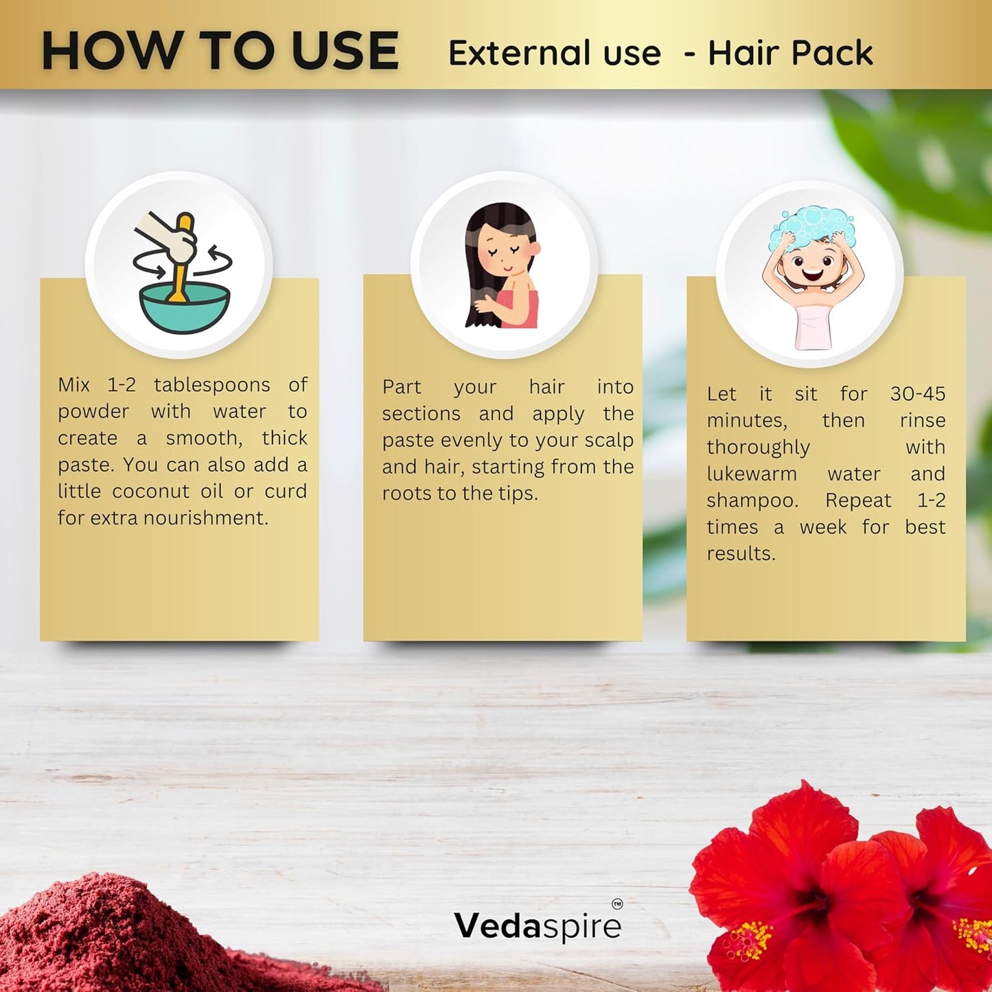 Hibiscus Flower Powder for Hair Growth & Face | Natural Hibiscus Powder for Dandruff, Glowing Skin, Dry & Dull Hair | Herbal Hair Mask & Face Pack – 100g