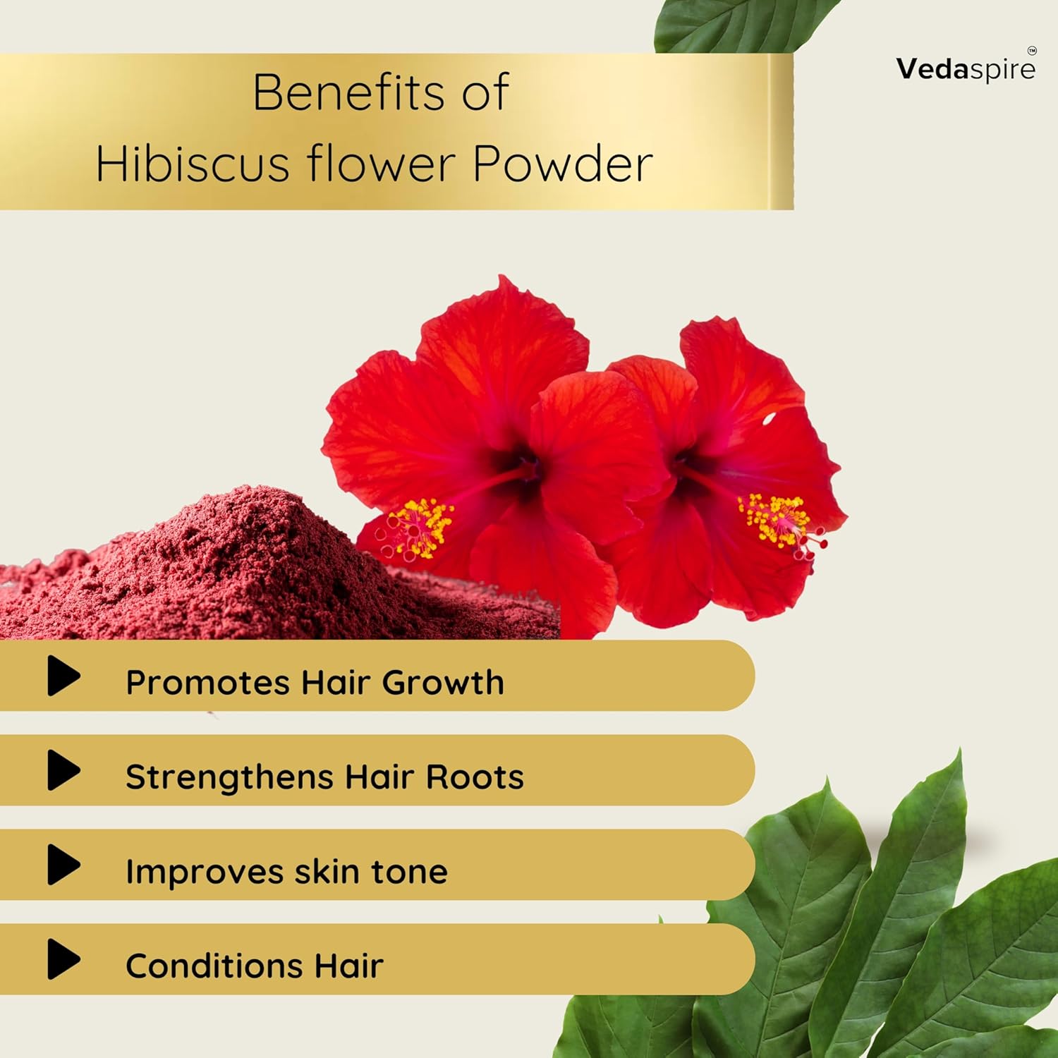 Hibiscus Flower Powder for Hair Growth & Face | Natural Hibiscus Powder for Dandruff, Glowing Skin, Dry & Dull Hair | Herbal Hair Mask & Face Pack – 100g