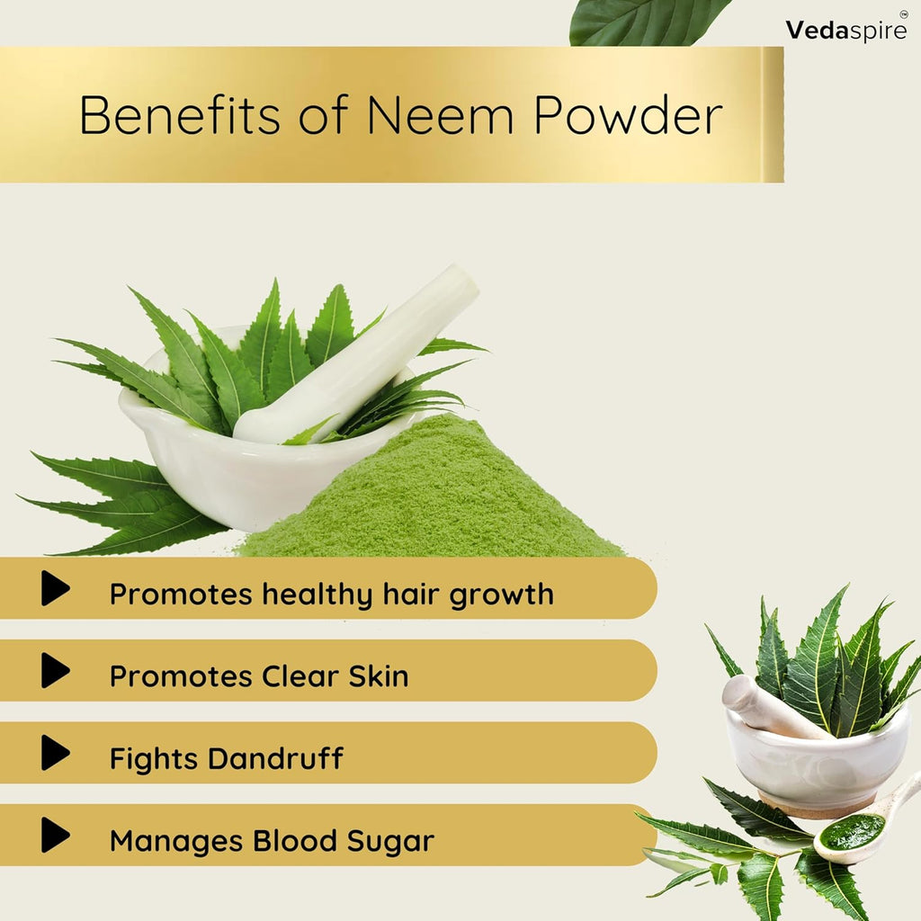 Amla, Hibiscus & Neem Powder Combo | Natural Hair & Face Pack | For Hair Growth, Dandruff, Dull & Damaged Hair | Acne, Skin Glow | Strengthens & Conditions | Pack of 3 (50g Each)