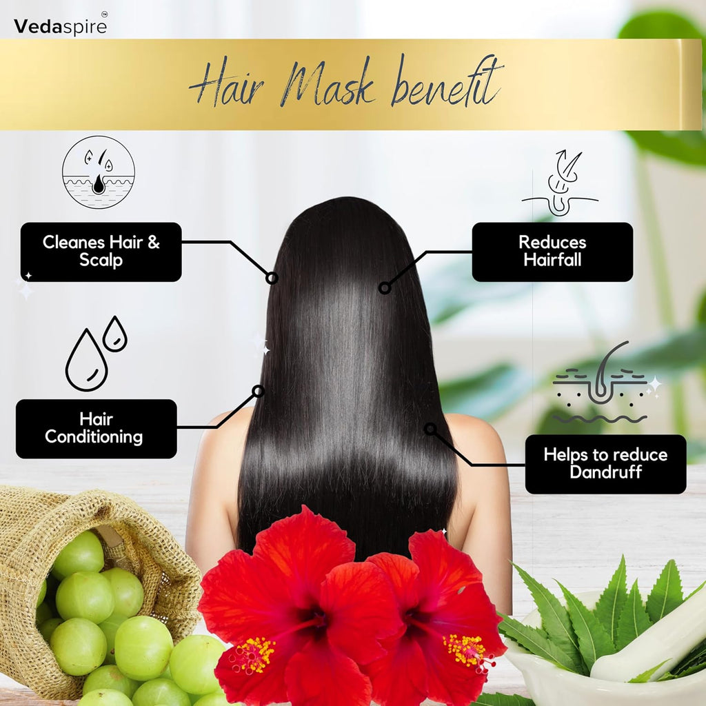 Amla, Hibiscus & Neem Powder Combo | Natural Hair & Face Pack | For Hair Growth, Dandruff, Dull & Damaged Hair | Acne, Skin Glow | Strengthens & Conditions | Pack of 3 (50g Each)